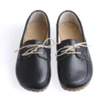 Women’s Black Barefoot Earthing Moccasin With Laces