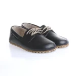 Women’s Black Barefoot Earthing Moccasin With Laces