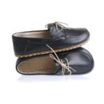 Women’s Black Barefoot Earthing Moccasin With Laces