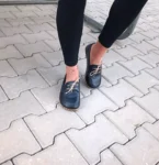 Women’s Black Barefoot Earthing Moccasin With Laces