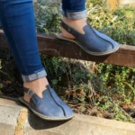 Navy Blue Lady Bug Barefoot Women's Sandals