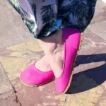 pink color ballet flats shoes