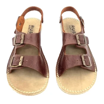 Women’s Dark Brown Double Buckle Barefoot Sandals