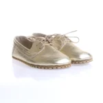Women’s Gold Barefoot Earthing Moccasin With Laces