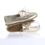 Women’s Gold Barefoot Earthing Moccasin With Laces