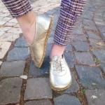 women golden leather shoes 43t352t