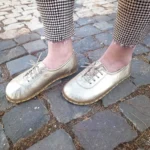 women golden leather shoes 43t352t